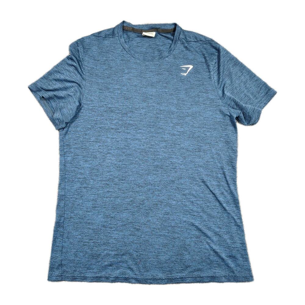 Gymshark Shirt Men's L Blue Arrival Short Sleeve Lightweight Stretch Active GUC